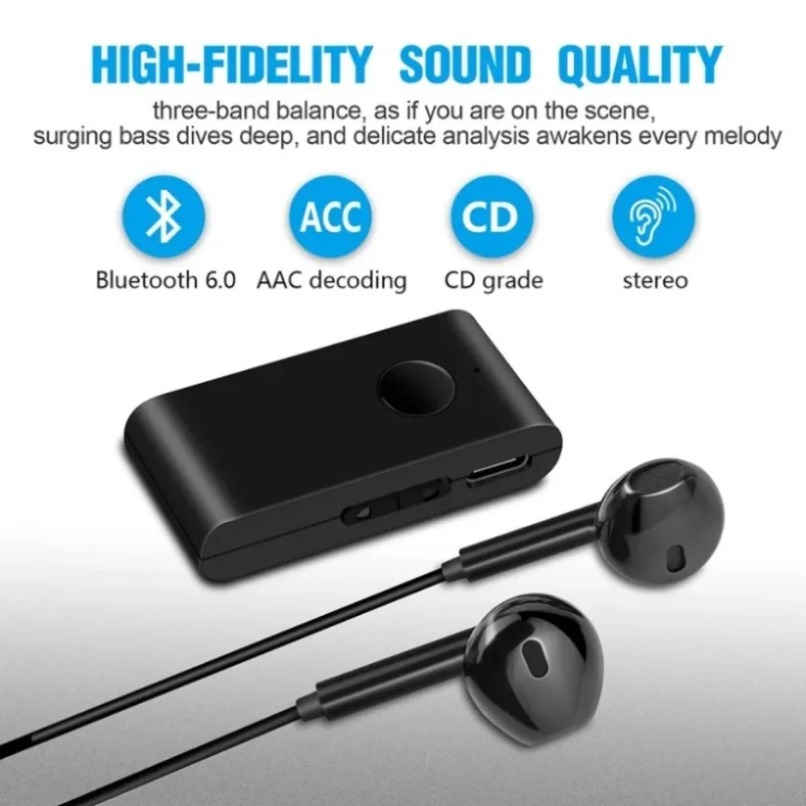 Headphone Amplifier - Bluetooth 5.0 audio-ontvanger met in-ear oordopjes,