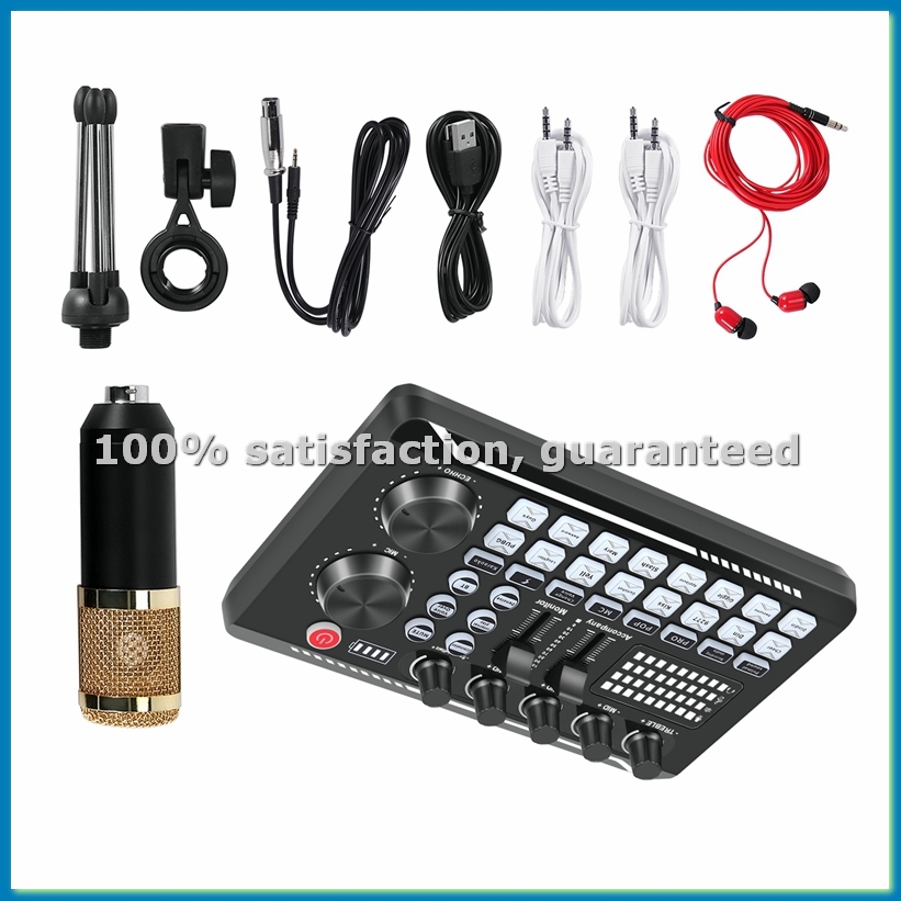 Condenser Microphone Kit - F998 geluidskaartset, BM-800 microfoonset, met live