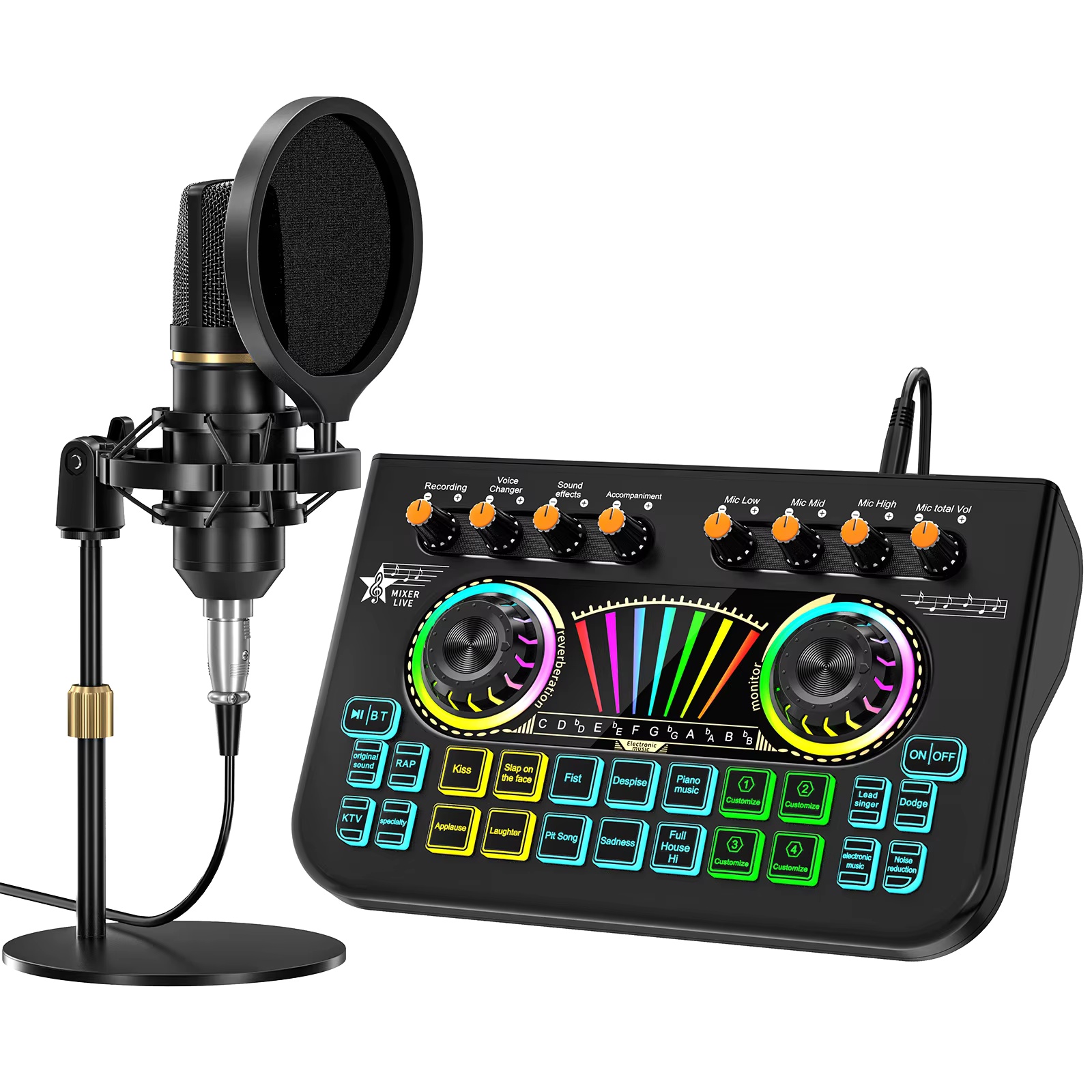 Condenser Microphone Kit - Tenlamp X3 BM800 Podcast Microfoon Bundelset